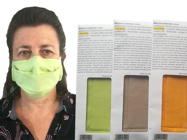 Visage avec masque en coton bio