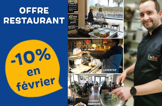 10% de réduction dans nos restaurants