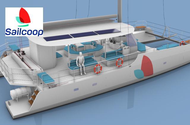 maquette de catamaran à voiles pour transport passager